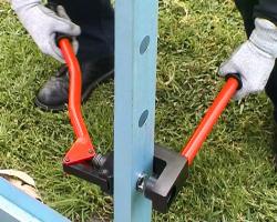 Making holes using a Stainelec metal stud punch