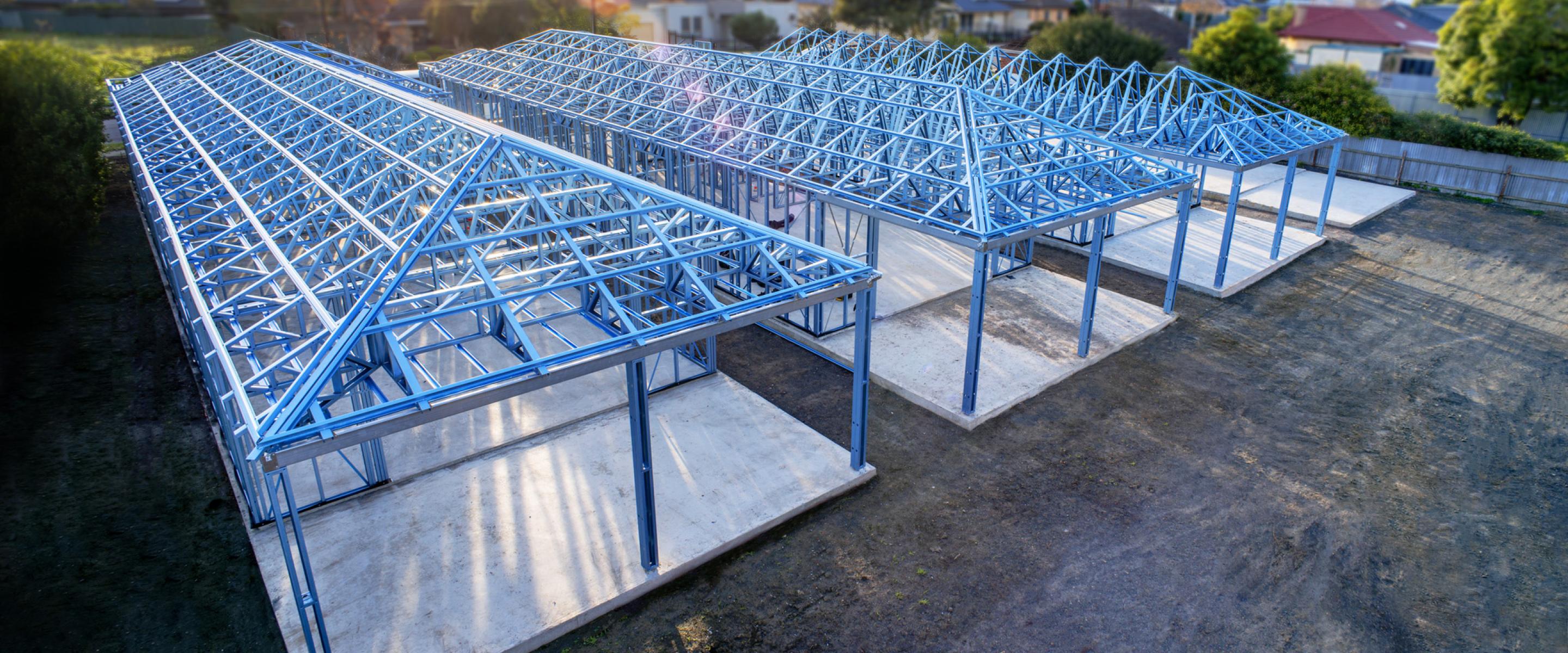 Maxispan steel building frames product range includes wall frames, roof trusses, floor joists and most recently, flooring cassettes, all made from TRUECORE® steel